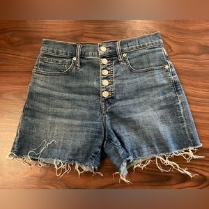 Madewell women's 24 high-rise button fly denim shorts